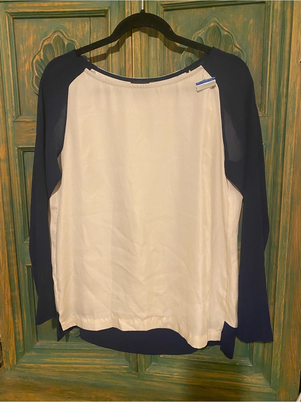 Bordeaux Navy and White Raglan Long Sleeve Top